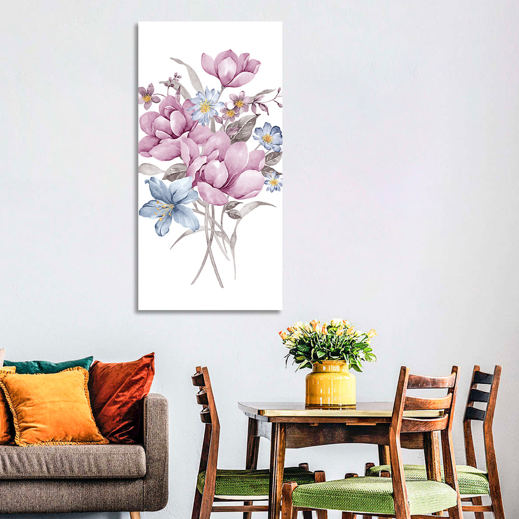 Pink Watercolor Bouquet Illustration Wall Art