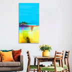 Sunlit Abstract Coastline in Spring Colors Wall Art