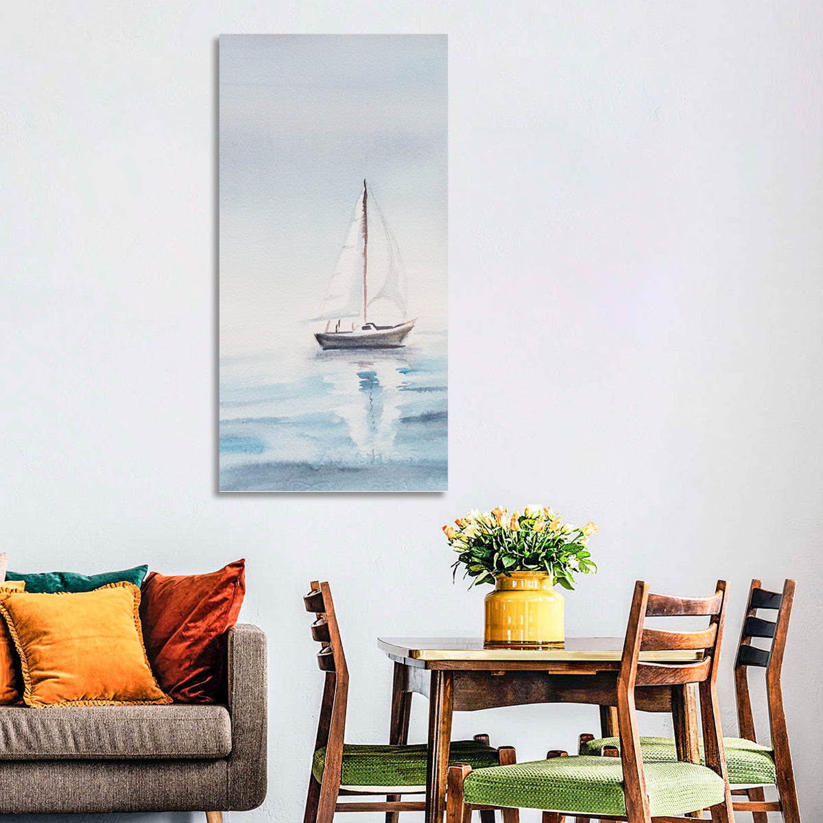Sailboat on Calm Sea Wall Art