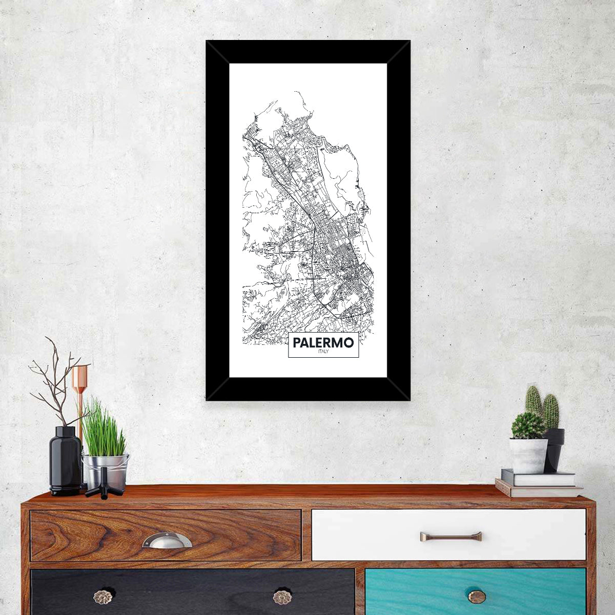 Palermo Minimalist City Map Wall Art