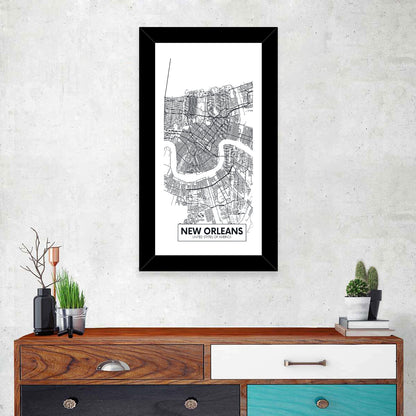 New Orleans City Map Wall Art