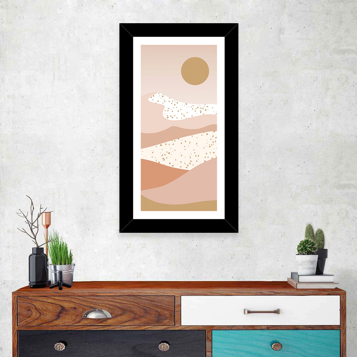 Terrazzo Desert Hills Wall Art in a room, portrait