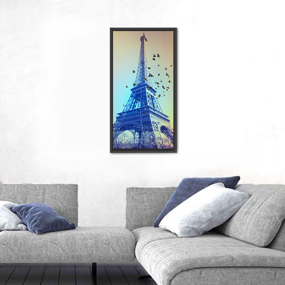 Retro Style Eiffel Tower Wall Art