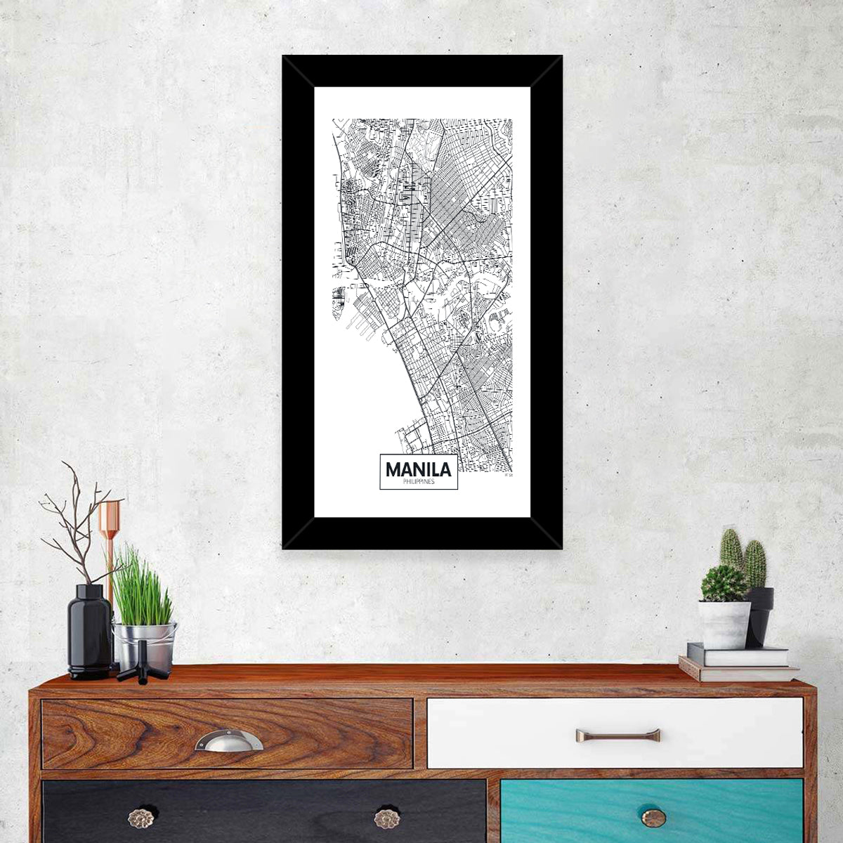 Manila Minimalist City Map Wall Art