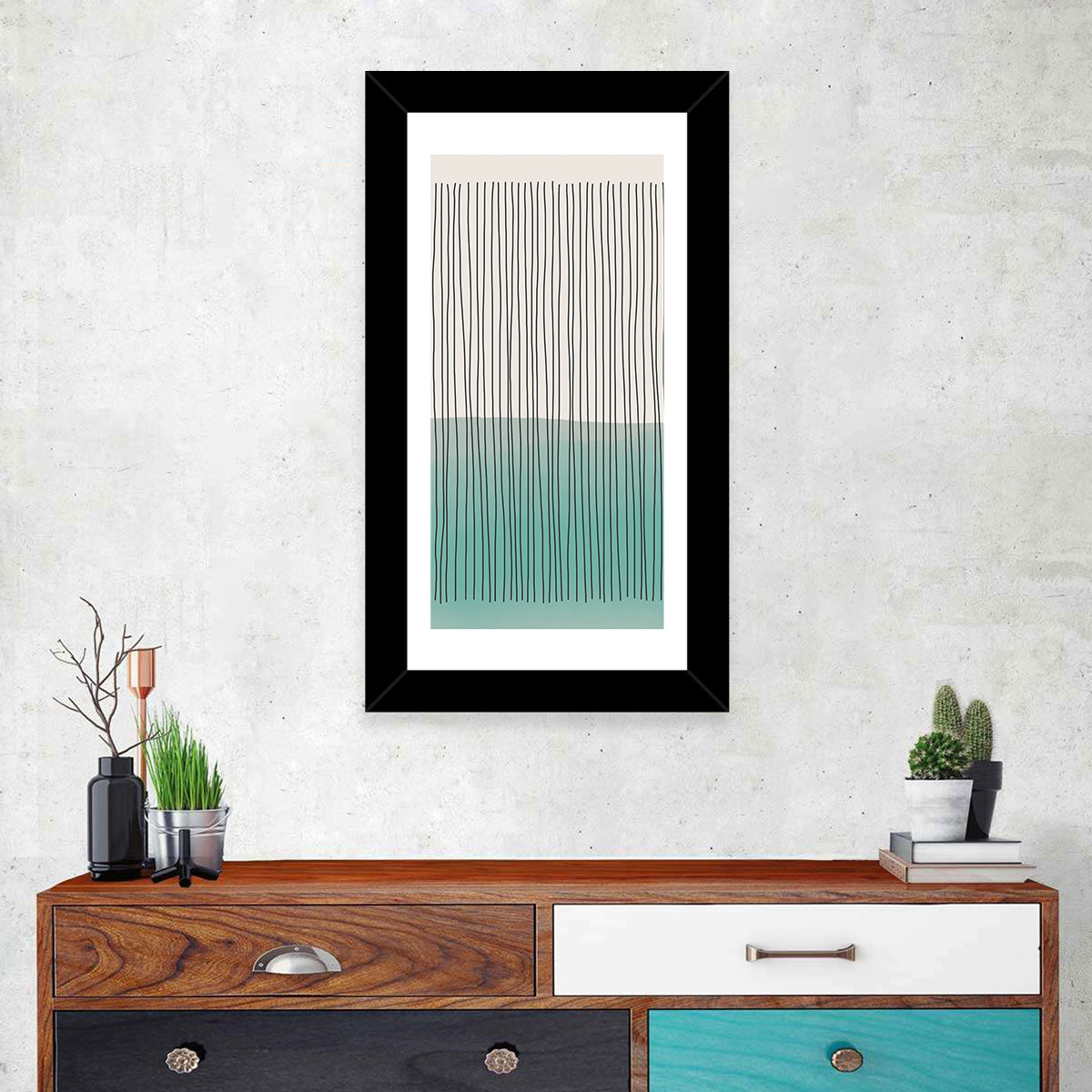 Minimal Horizon Line Study Wall Art in a room, portrait