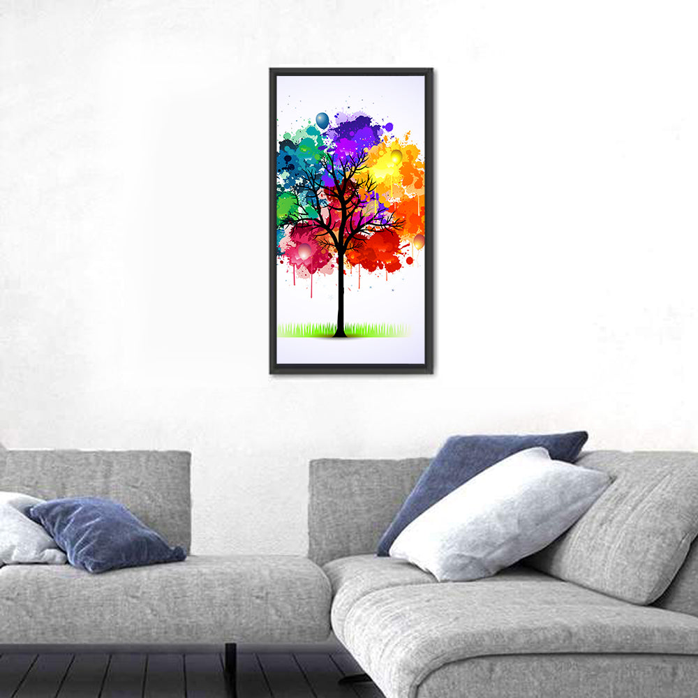 Watercolor Splash Tree Wall Art