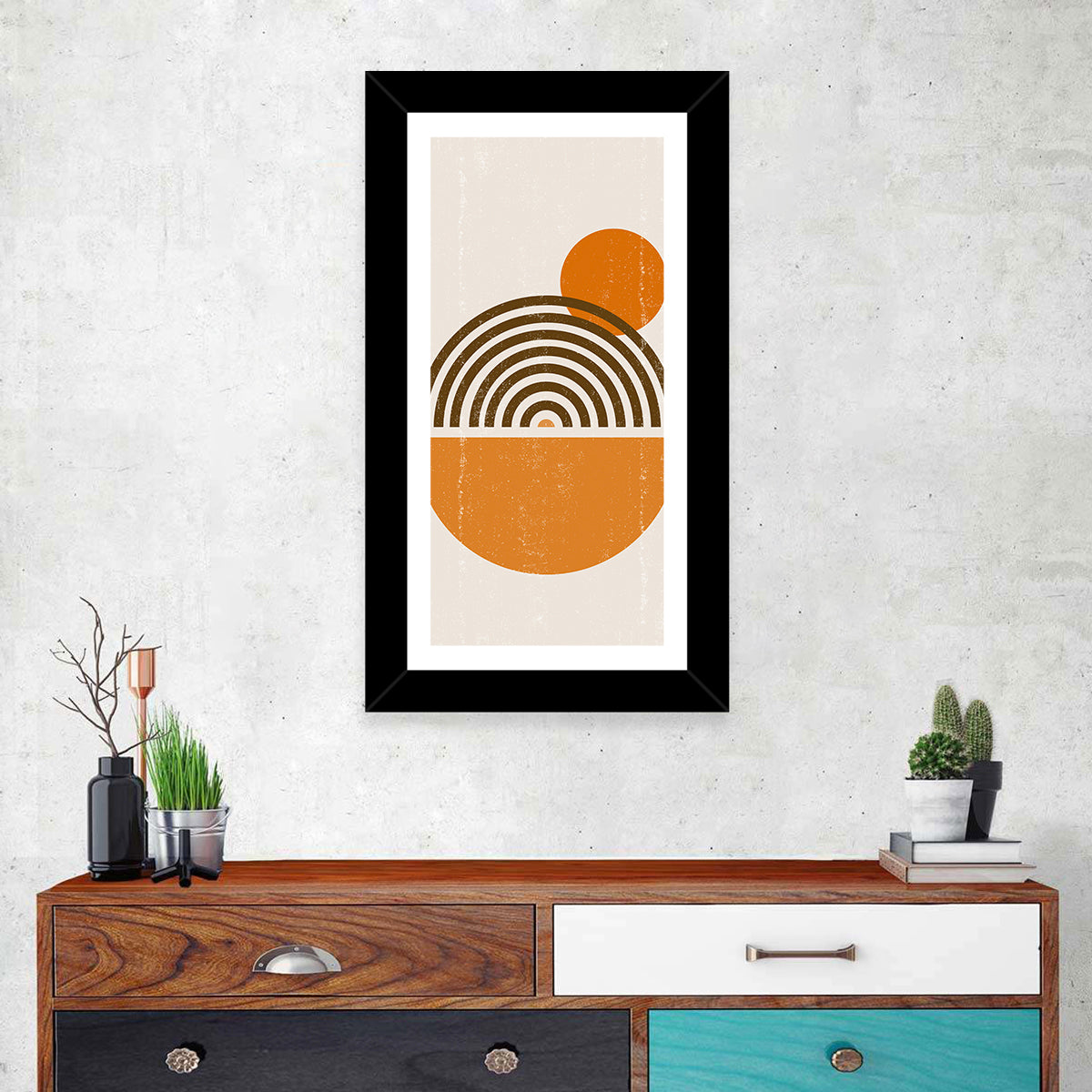 Semicircle Sunrise Study Wall Art in a room, portrait