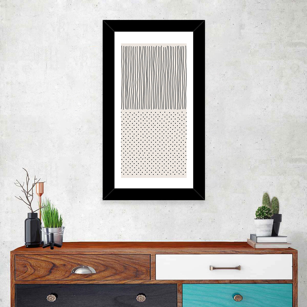 Minimalist Lines and Dots Wall Art