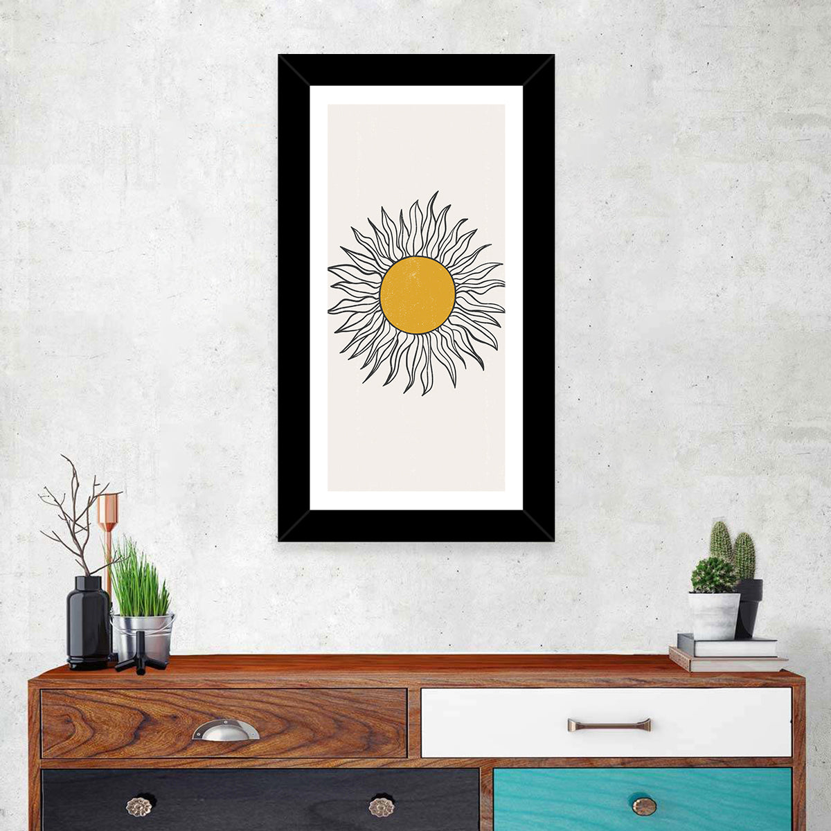 Sun Boho Minimalist V Wall Art