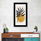 Mustard Sun with Dark Leaf Wall Art