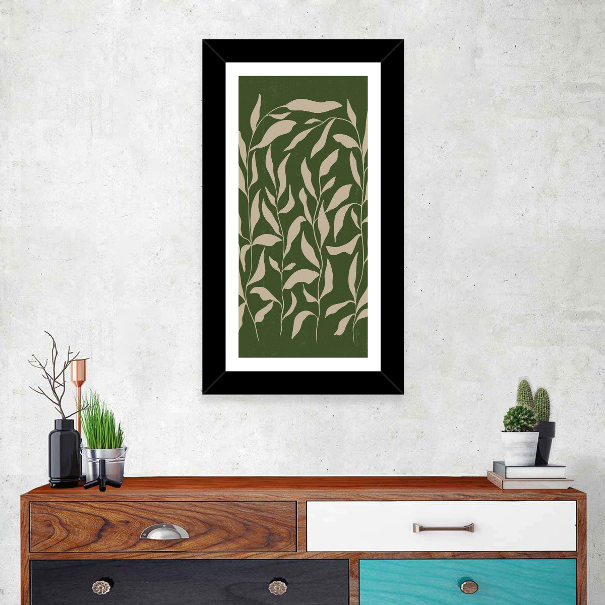 Botanical Stem Study Wall Art in a room, portrait