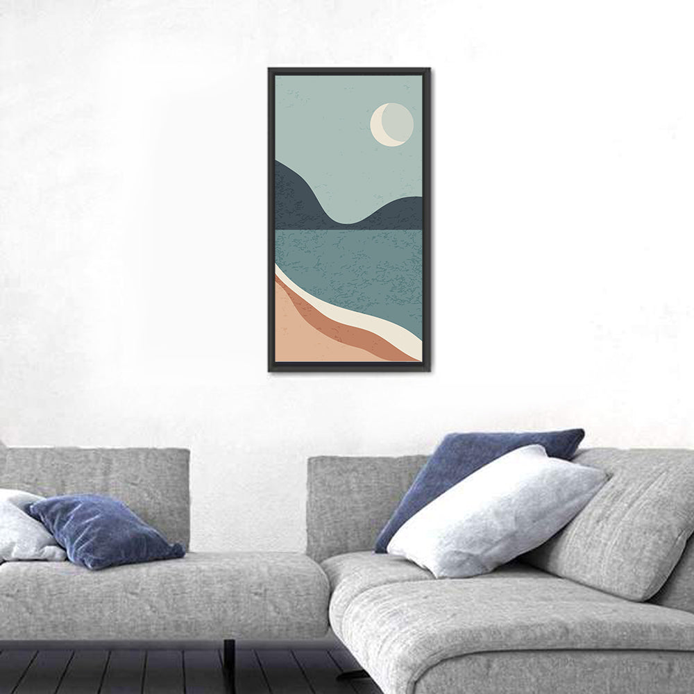 Crescent Moon Mountain Lake Wall Art