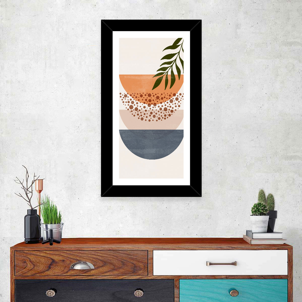 Stepping Stones Minimalist Wall Art in a room, portrait