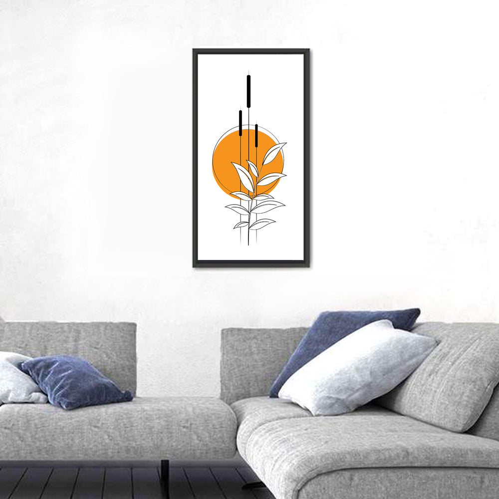 Cattails and Sun Illustration Wall Art