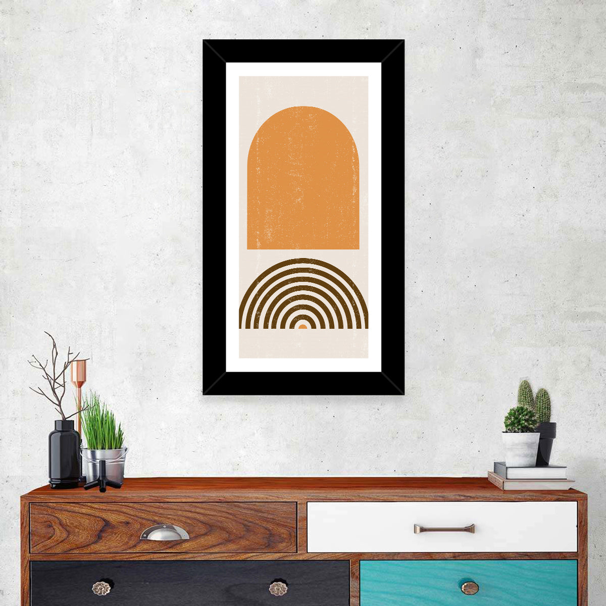 Burnt Sunrise Arch Study Wall Art in a room, portrait