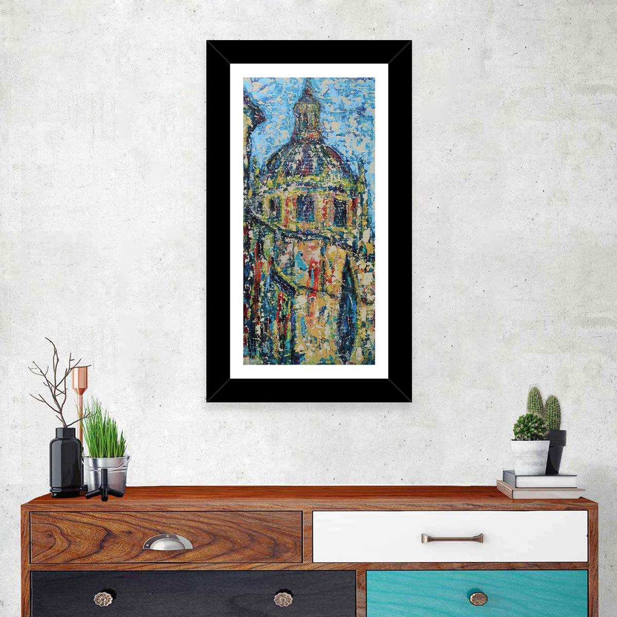 Salamanca Cathedral Street Wall Art in a room, portrait