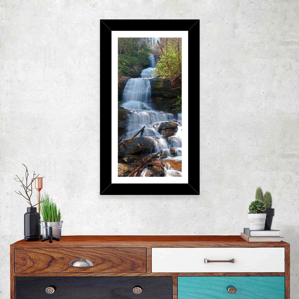 Desoto Falls Cascading Waterfall Wall Art