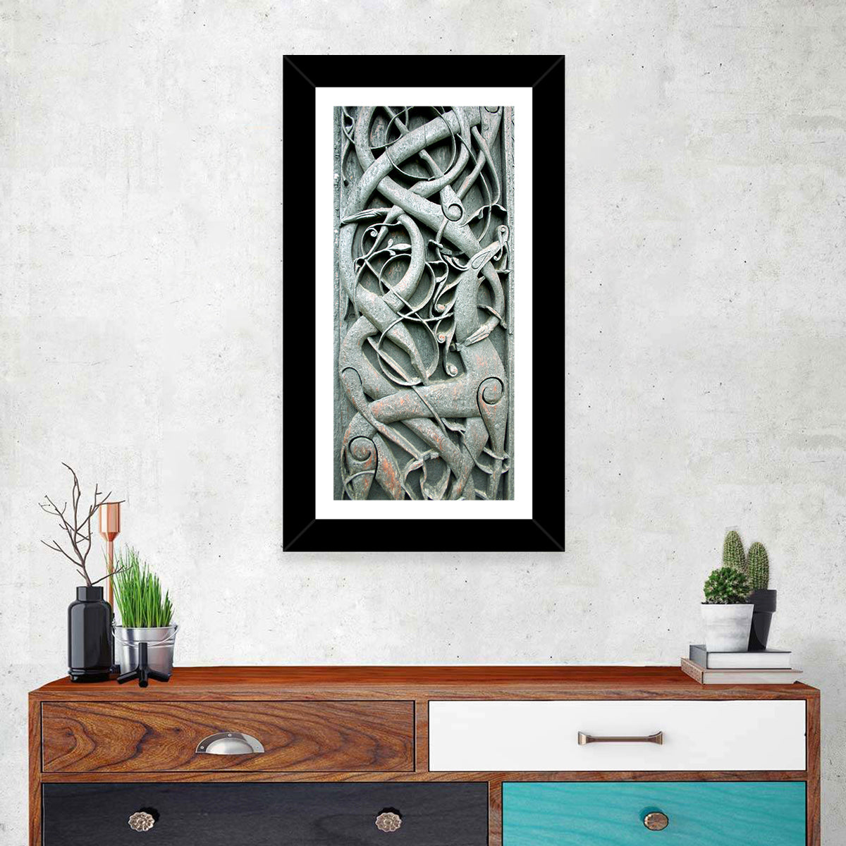 Norwegian Urnes Wood Carving Wall Art