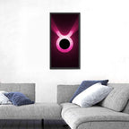 Glowing Pink Taurus Symbol Wall Art
