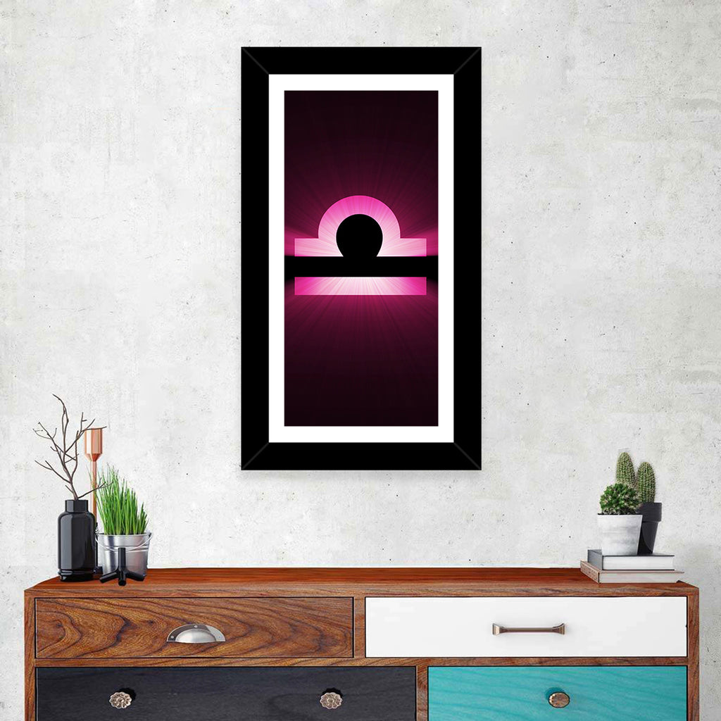 Libra Symbol Neon Glow Wall Art