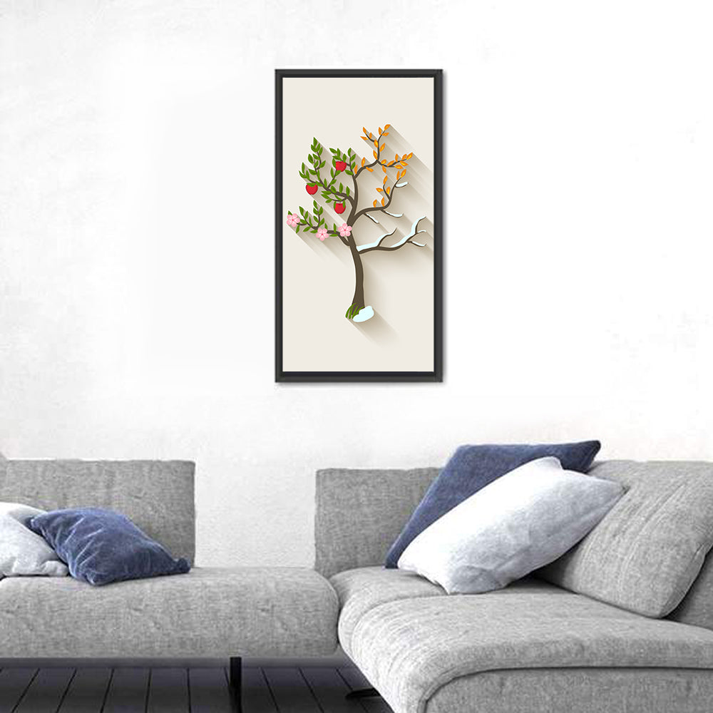 Four Seasons Tree Wall Art in a room, portrait