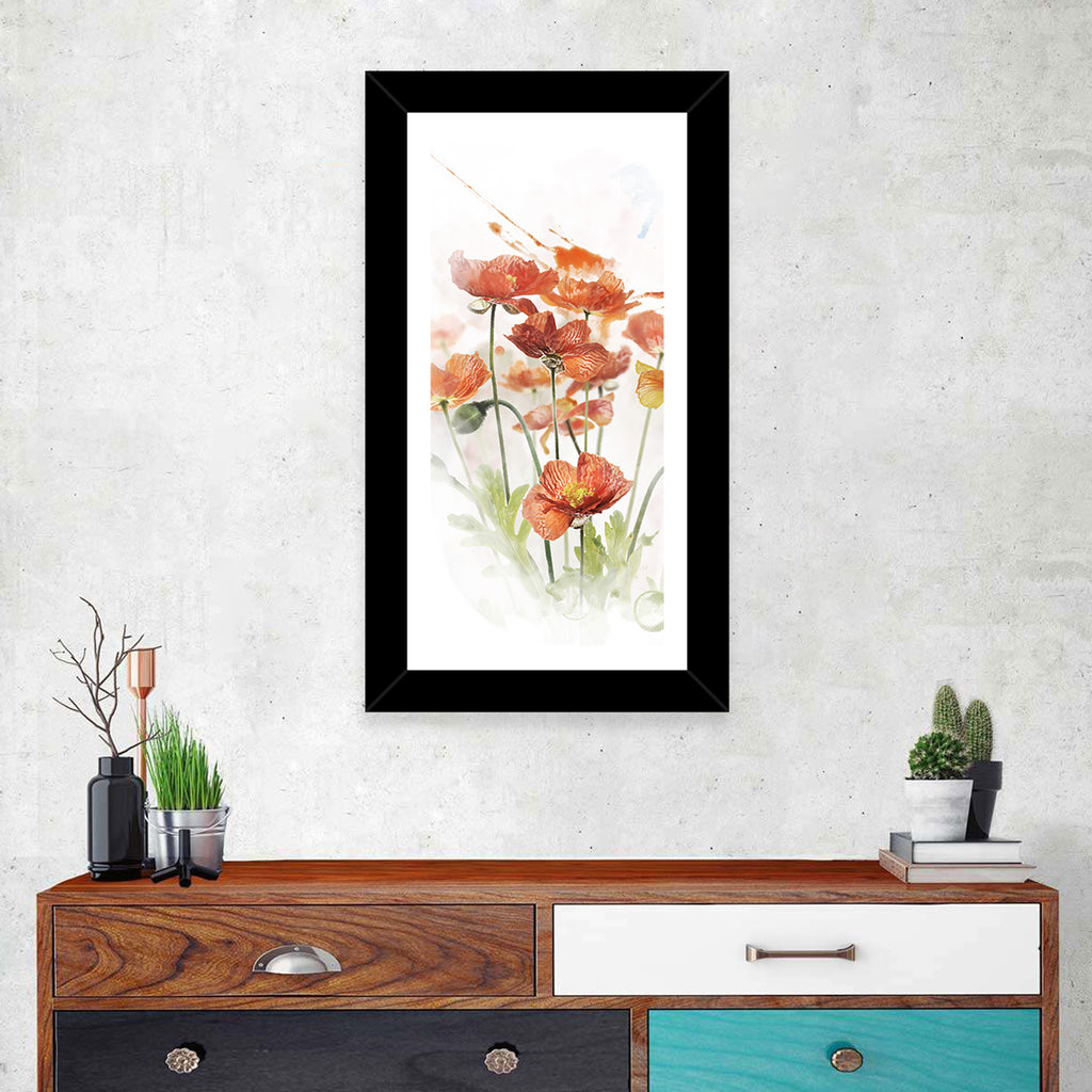 Orange Poppy Cluster Wall Art
