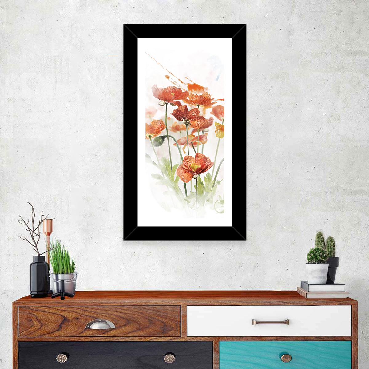 Blooming Poppy Flowers Wall Art