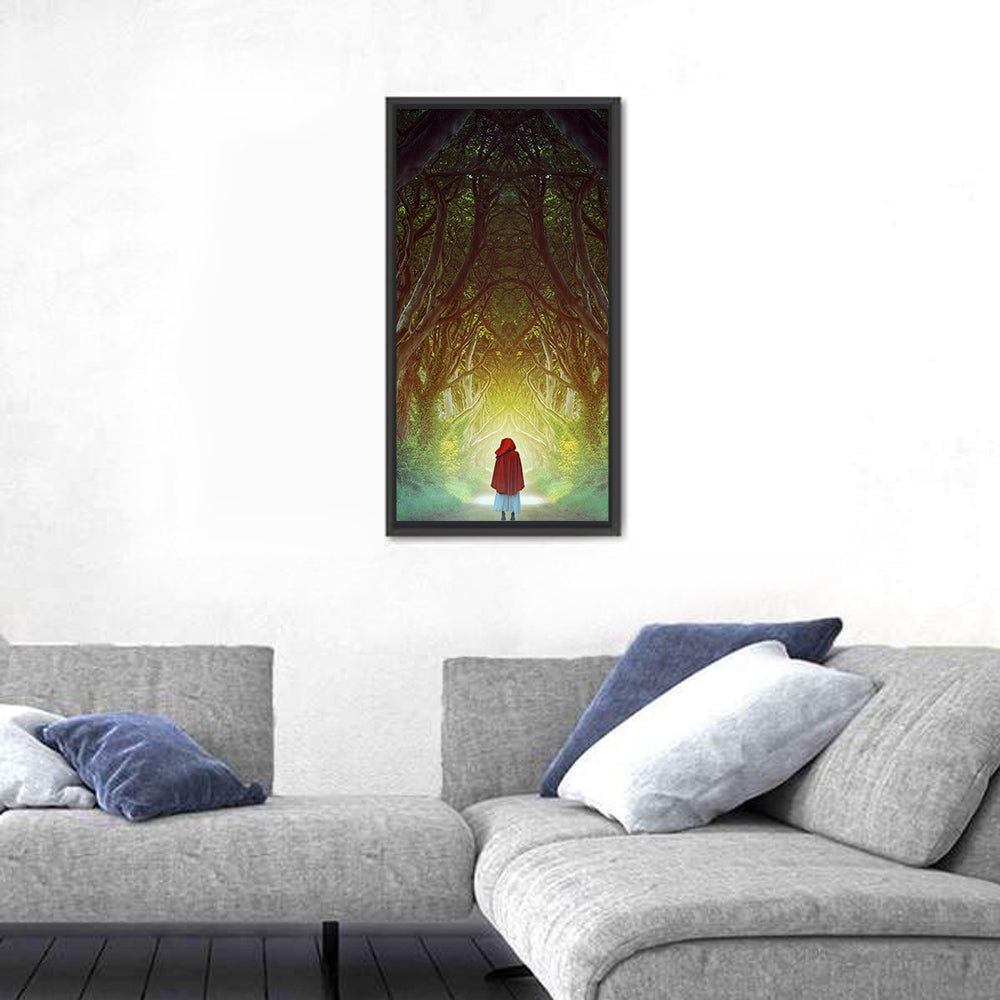 Dark Hedges Pathway Wall Art in a room, portrait