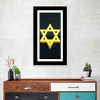 Glowing Star of David Reflection Wall Art