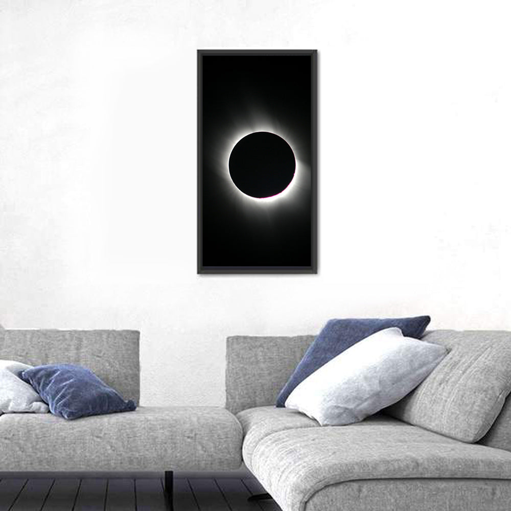 Centered Solar Eclipse Wall Art in a room, portrait