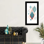 Scandinavian Teal Geometric Abstract Wall Art