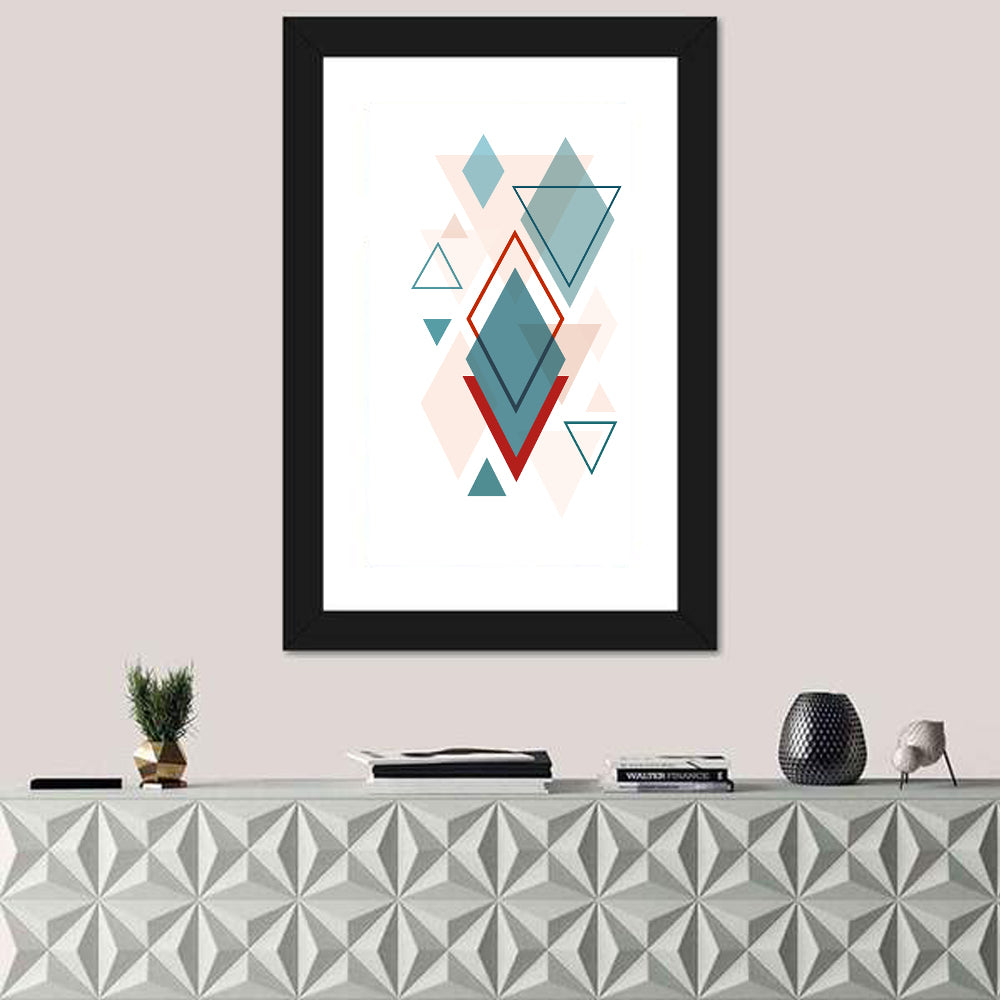Scandinavian Overlapping Diamonds Wall Art