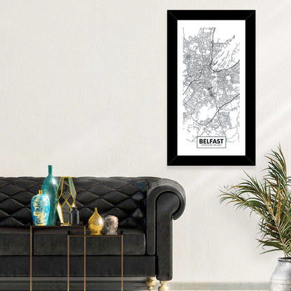 Belfast City Map Wall Art