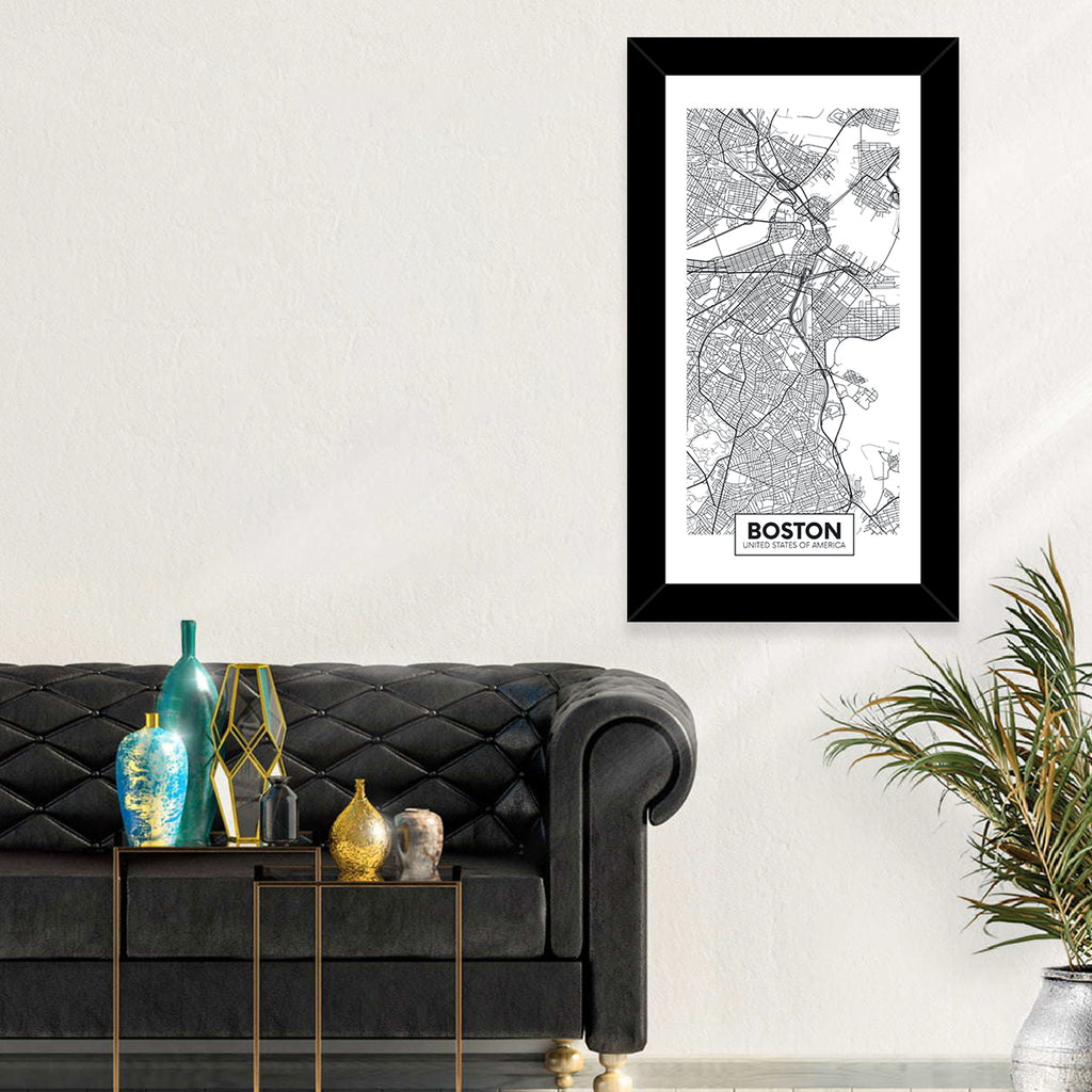 Boston City Map Wall Art