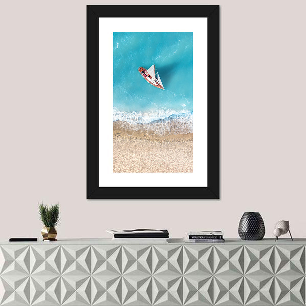 Aerial Beach & Yacht Wall Art