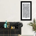 Paris Street Network Map Wall Art