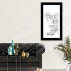 Reykjavik Aerial Map with Runway Wall Art