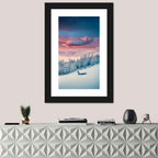 Cabin at Winter Sunrise Wall Art