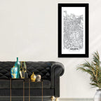 Jakarta Street Grid Map Wall Art