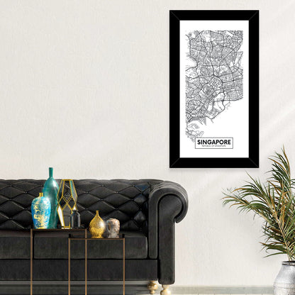 Singapore City Map Wall Art