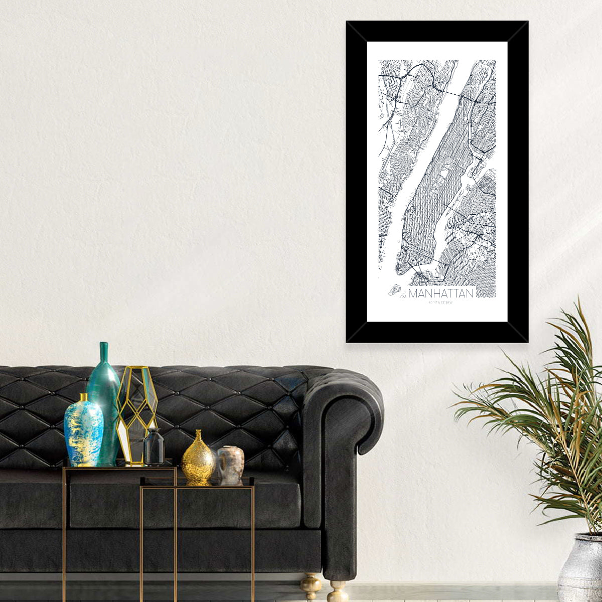 Manhattan Island Map Wall Art
