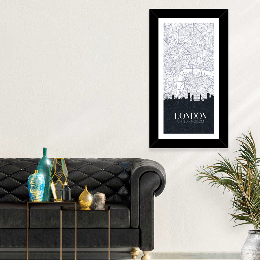 London Skyline Map Wall Art