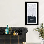 Paris Map with Eiffel Silhouette Wall Art