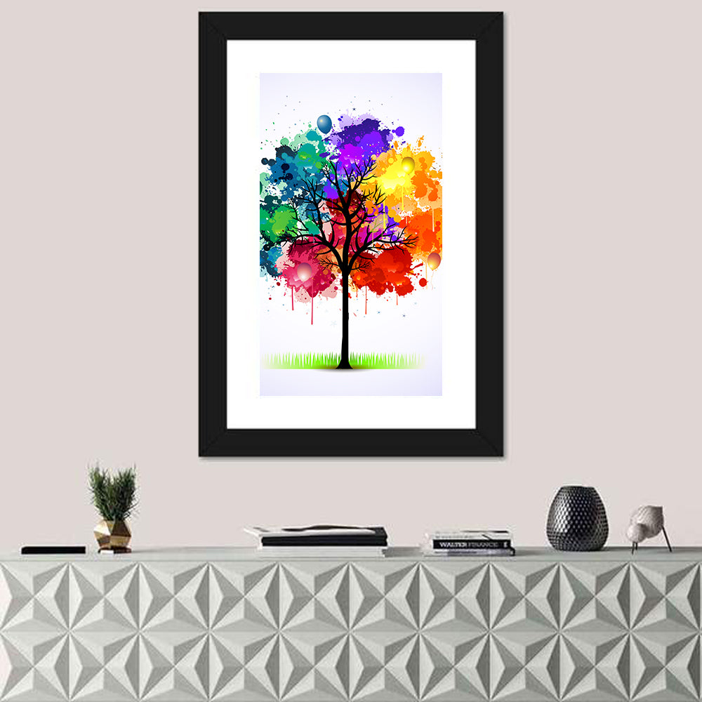 Watercolor Splash Tree Wall Art