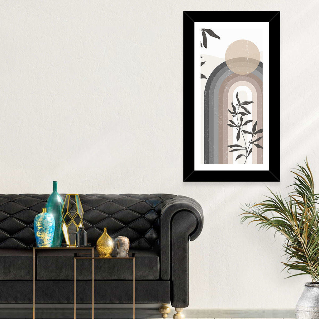 Taupe Rainbow Botanical Arch Wall Art