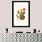 Palm Leaf Over Geometric Circles Wall Art