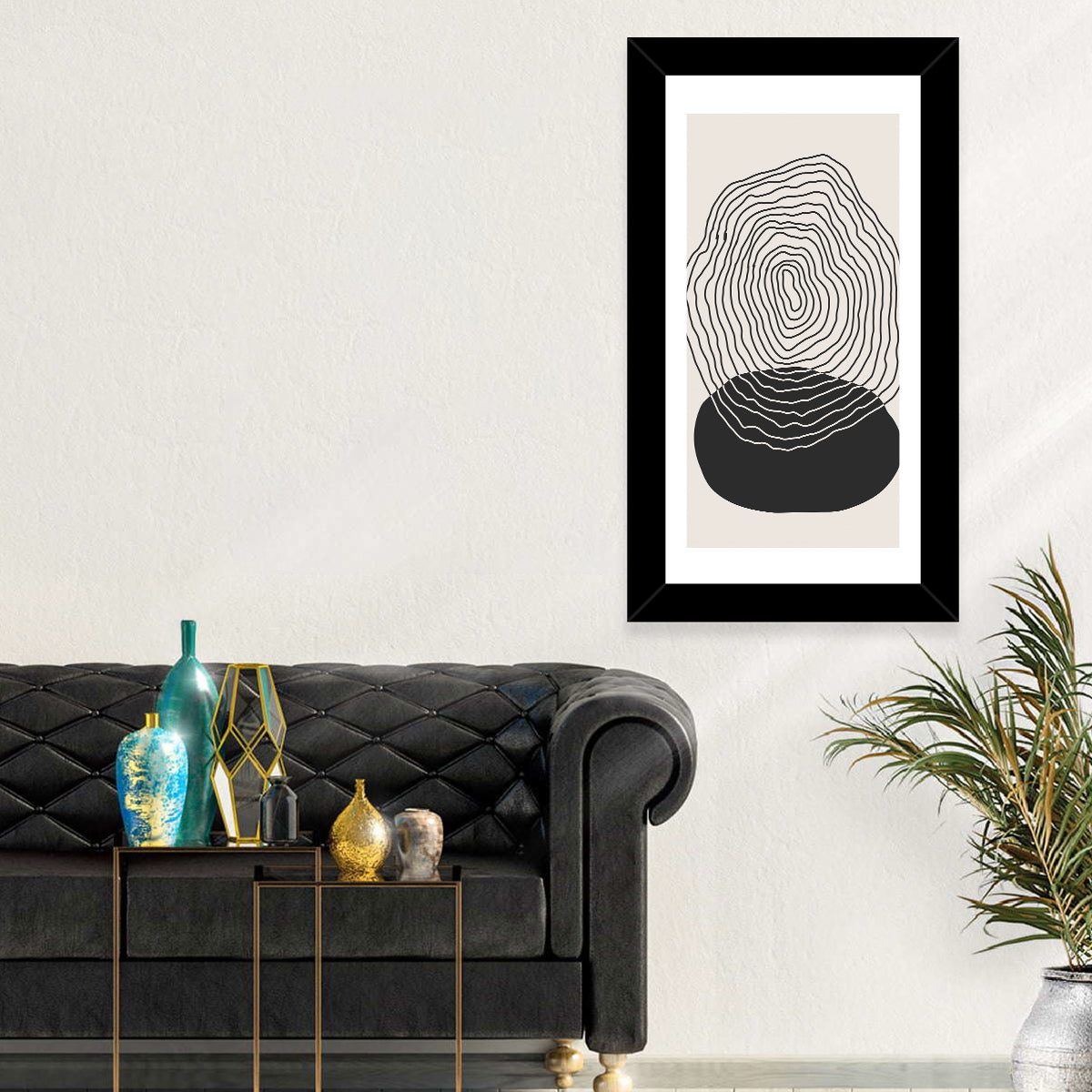 Sun Shadow Abstract Wall Art in a room, portrait