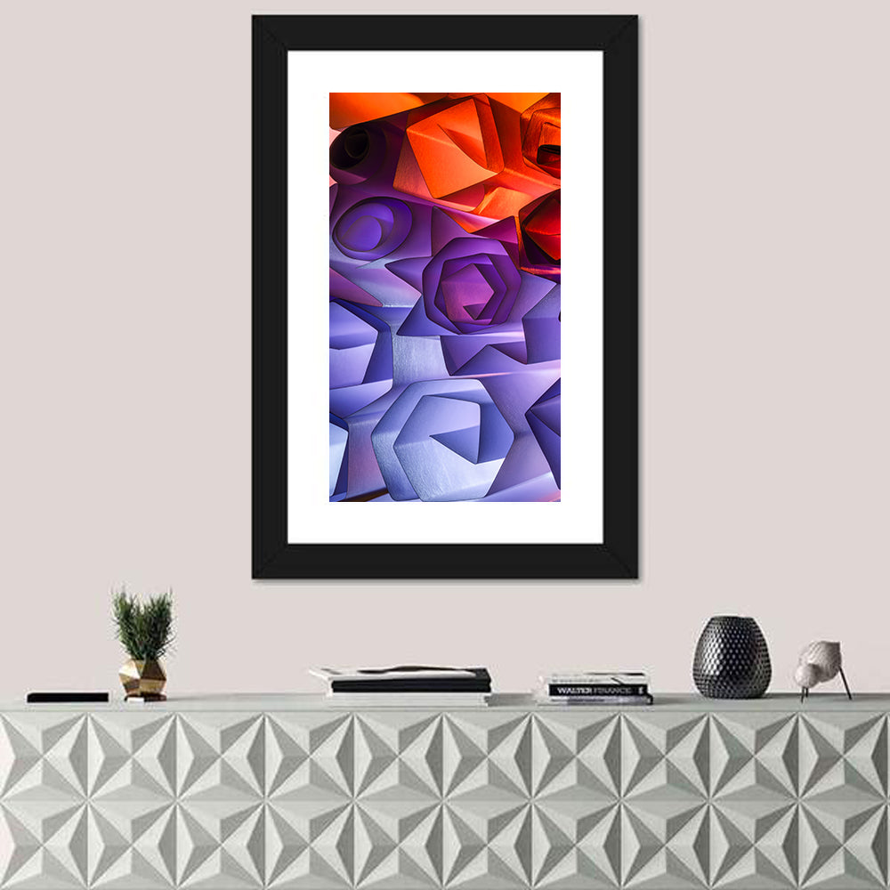 Geometric Paper Flowers Wall Art