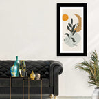 Leafy Branch with Sun and Moon Wall Art