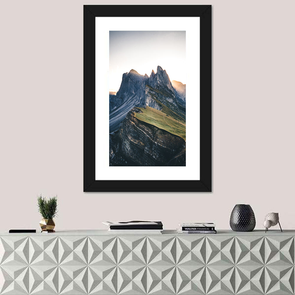Seceda Ridge, Dolomites Wall Art in a room, portrait